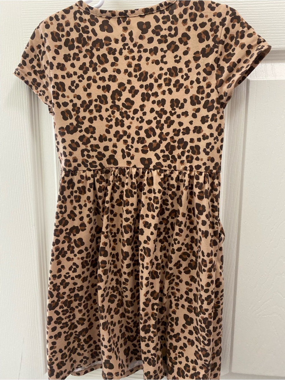 wonder nation Leopard Print Short Sleeve Dress - Brown Tan